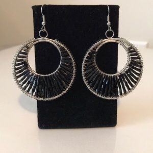 Black and silver earrings